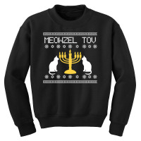 Hanukkah Chanukkah Funny Jewish Cat Meowzel Tov Jew Gift Youth Sweatshirt | Artistshot