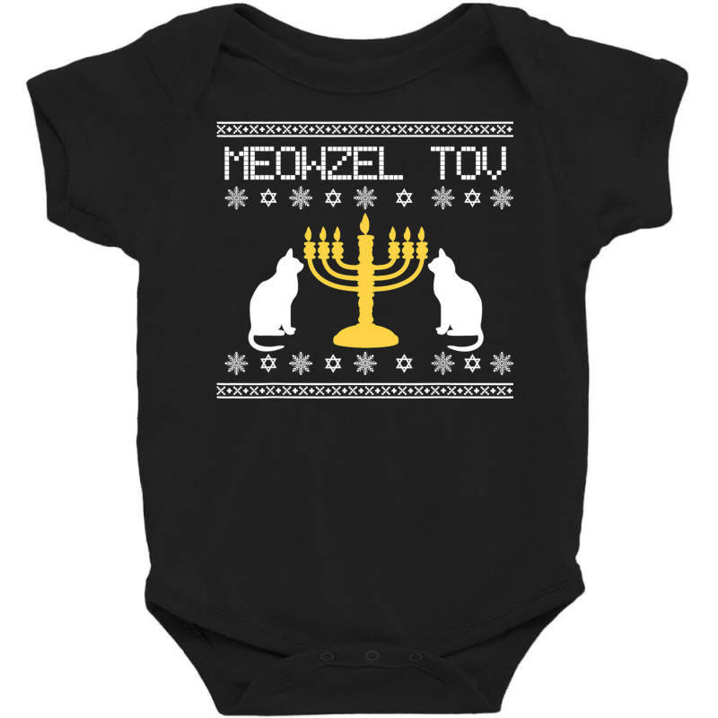 Hanukkah Chanukkah Funny Jewish Cat Meowzel Tov Jew Gift Baby Bodysuit | Artistshot