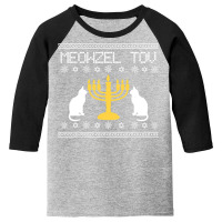 Hanukkah Chanukkah Funny Jewish Cat Meowzel Tov Jew Gift Youth 3/4 Sleeve | Artistshot