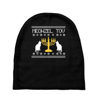 Hanukkah Chanukkah Funny Jewish Cat Meowzel Tov Jew Gift Baby Beanies | Artistshot