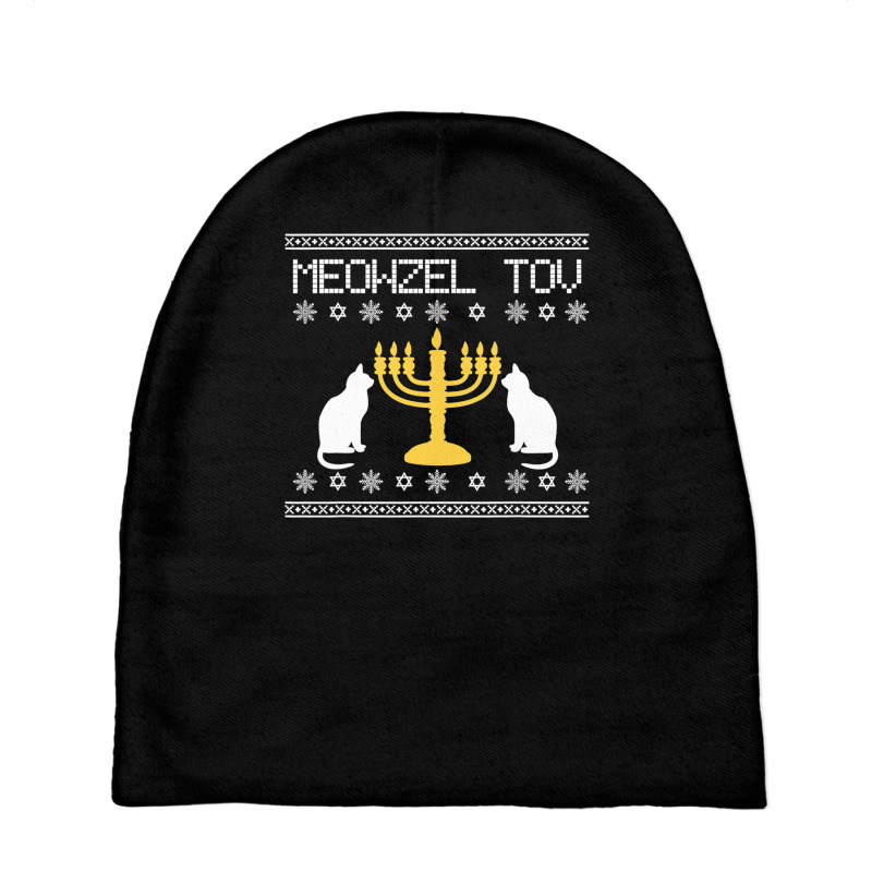 Hanukkah Chanukkah Funny Jewish Cat Meowzel Tov Jew Gift Baby Beanies | Artistshot