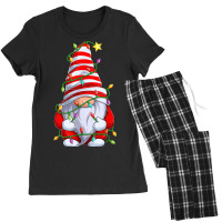 Red Gnome Xmas Light Matching Family Funny Christmas Pajama Women's Pajamas Set | Artistshot