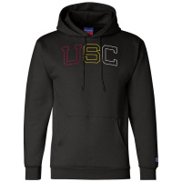 Usc Womens Tricolor Curved Block Cardinal Gold White V-neck Champion Hoodie | Artistshot