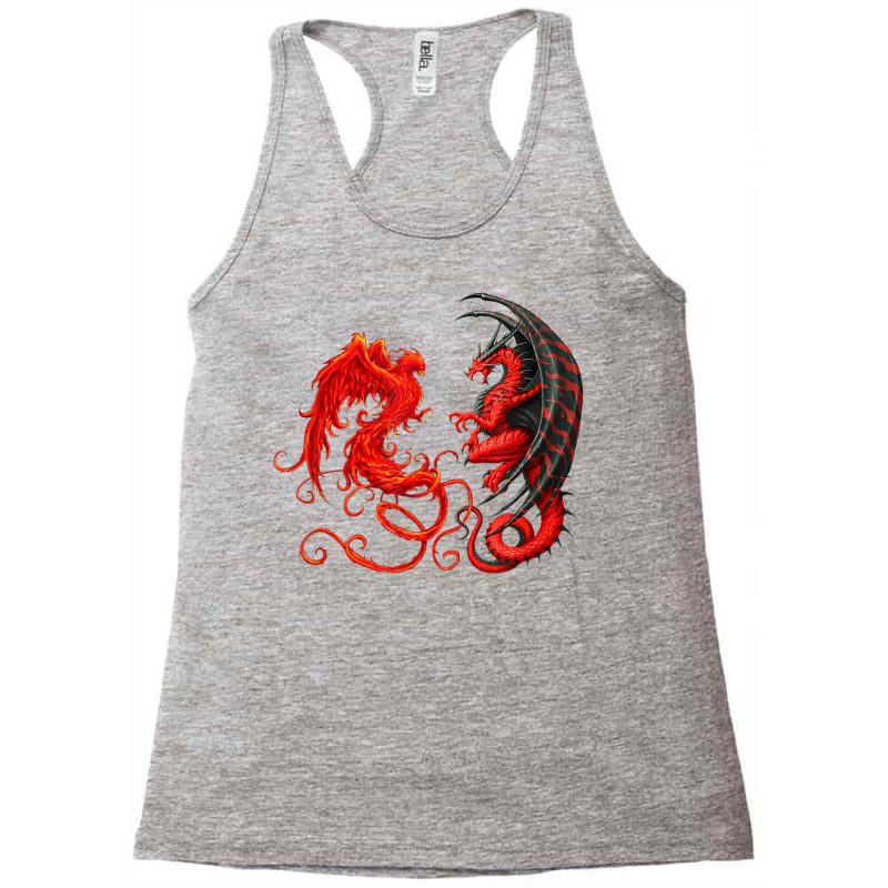 Rising Phoenix Fire And Dragon T Shirt Racerback Tank by vacheu | Artistshot