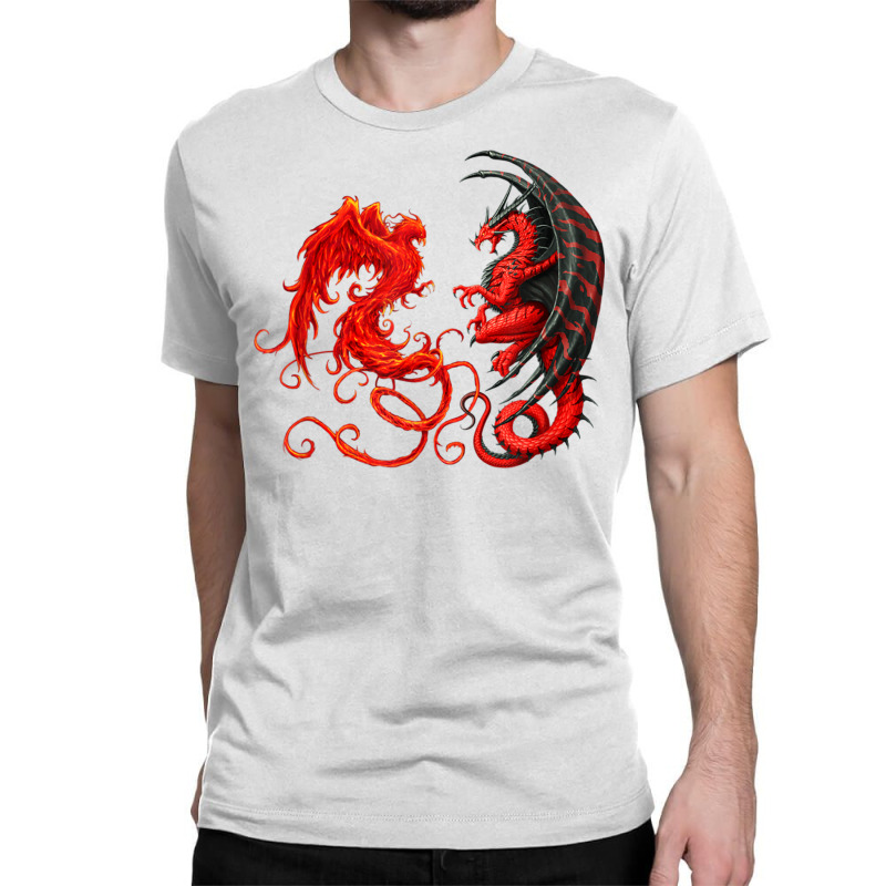 Rising Phoenix Fire And Dragon T Shirt Classic T-shirt by vacheu | Artistshot