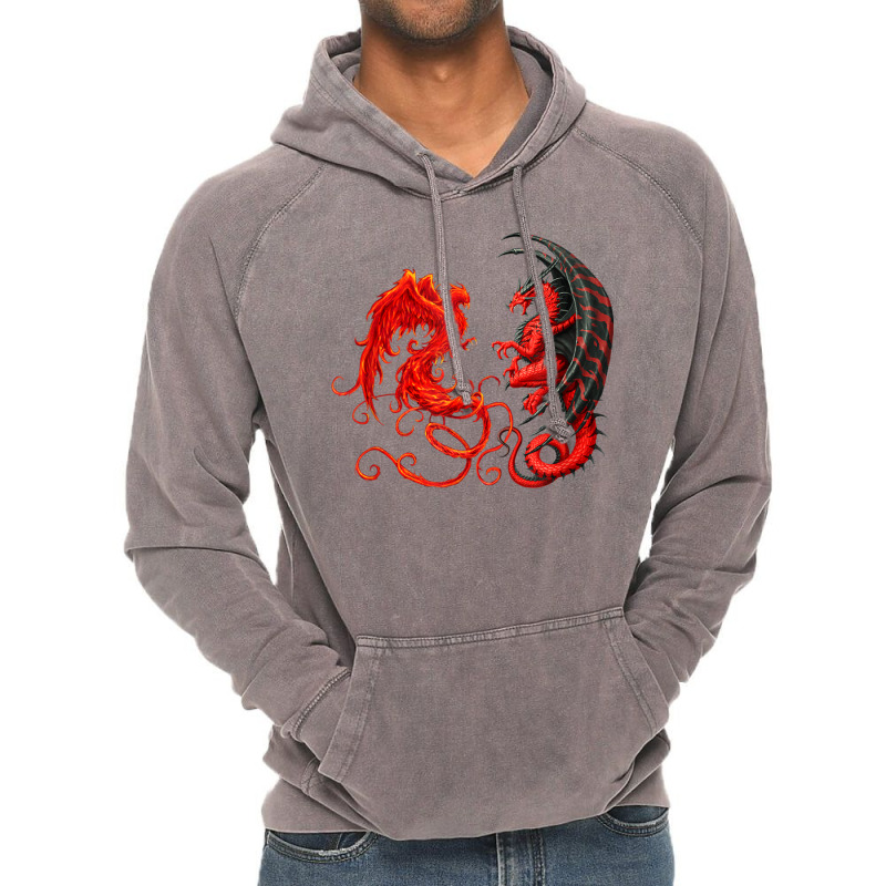 Rising Phoenix Fire And Dragon T Shirt Vintage Hoodie by vacheu | Artistshot