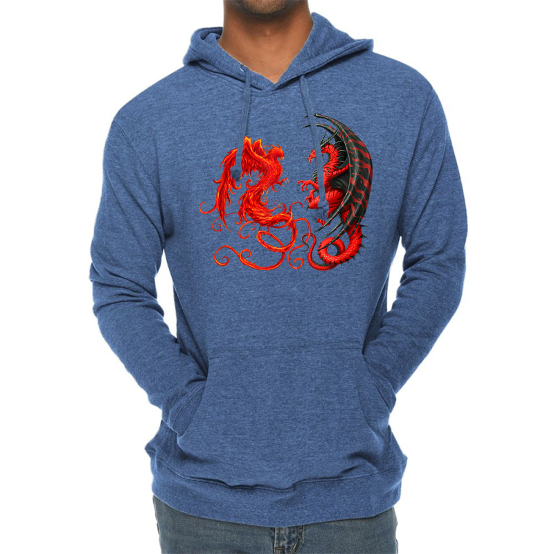 Rising Phoenix Fire And Dragon T Shirt Lightweight Hoodie by vacheu | Artistshot