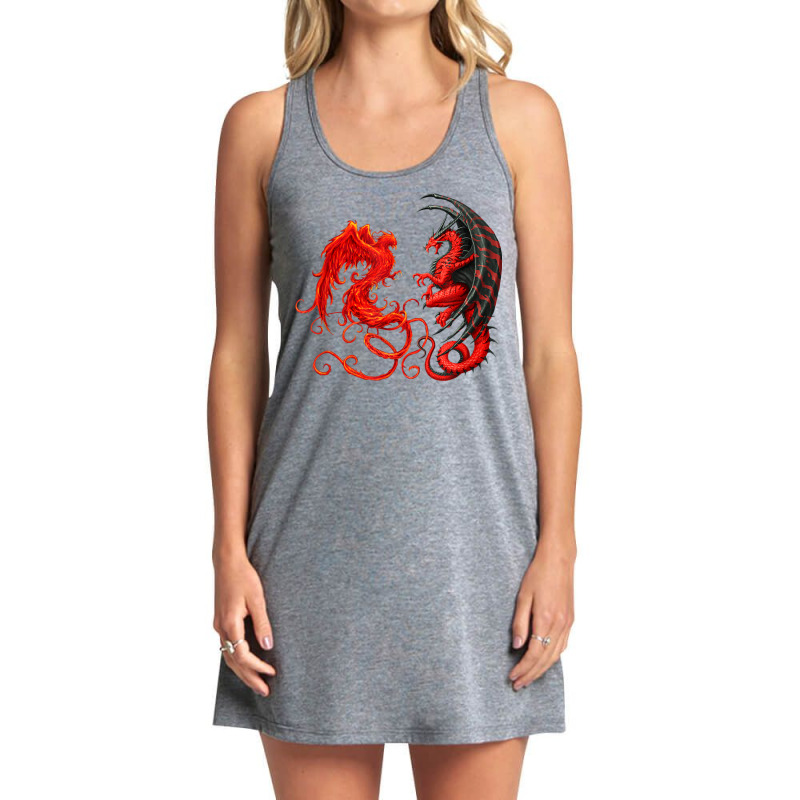 Rising Phoenix Fire And Dragon T Shirt Tank Dress by vacheu | Artistshot