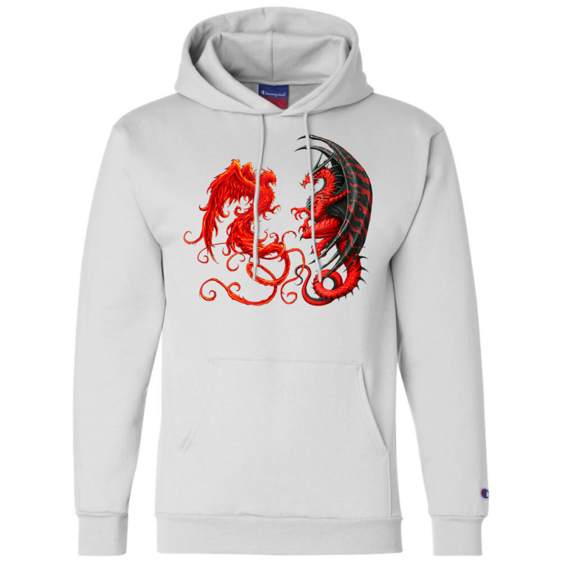 Rising Phoenix Fire And Dragon T Shirt Champion Hoodie by vacheu | Artistshot