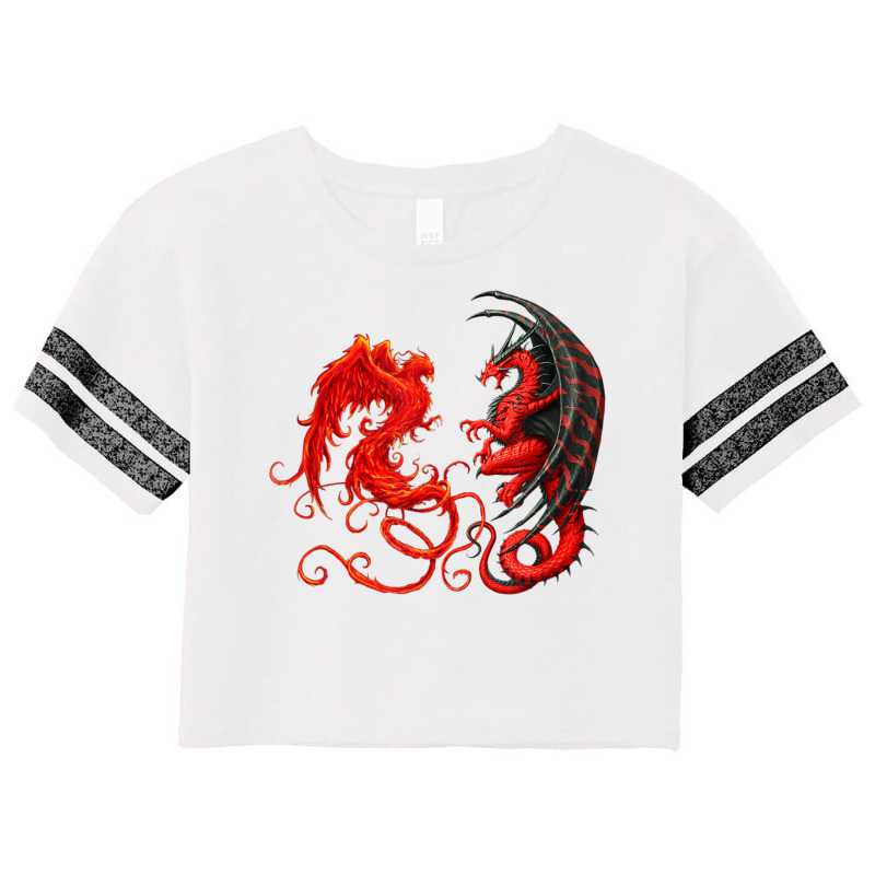 Rising Phoenix Fire And Dragon T Shirt Scorecard Crop Tee by vacheu | Artistshot