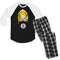 Pocket Chibi Super Saiyan 3 Vegeta Men's 3/4 Sleeve Pajama Set | Artistshot