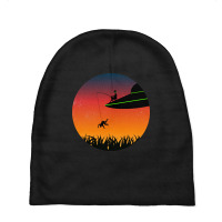 Colourful, Funny Design Of An Alien Gone Fishing-cyike Baby Beanies | Artistshot