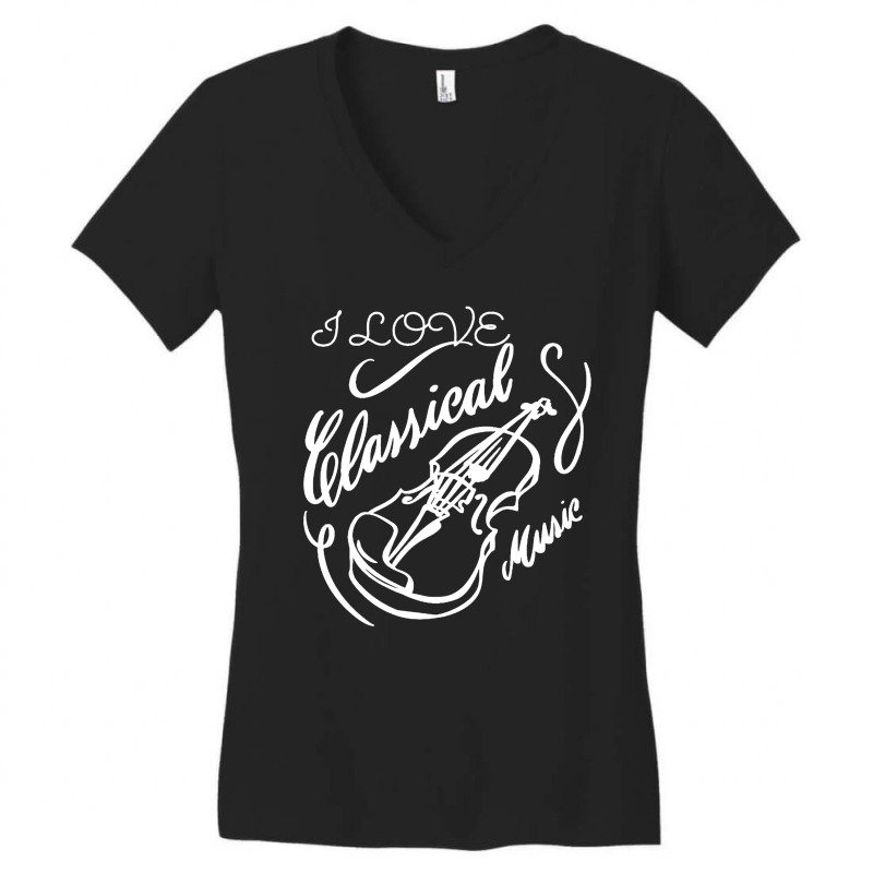 I Love Classical Music Women's V-Neck T-Shirt by chagoi | Artistshot