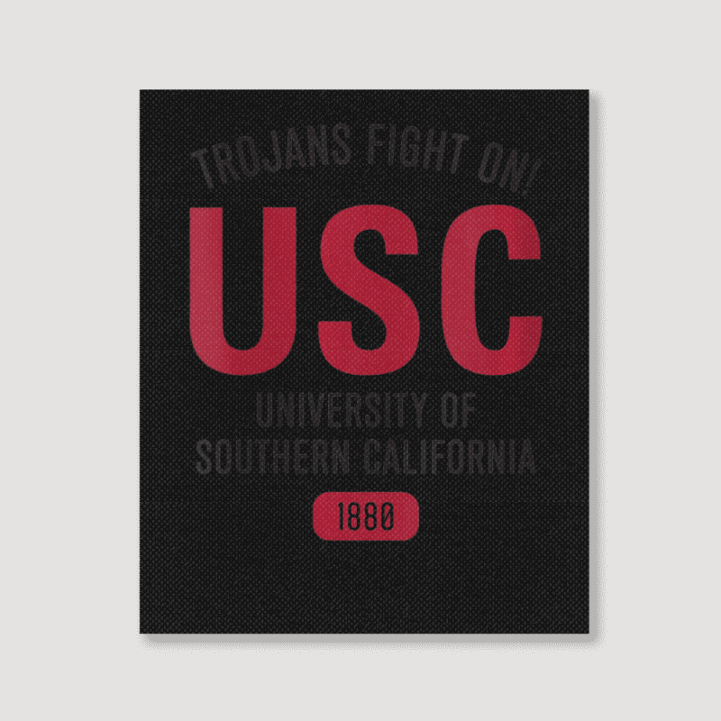 Usc Womens Trojans Fight On! Simple Stack Cardinal Black V-neck Portrait Canvas Print | Artistshot