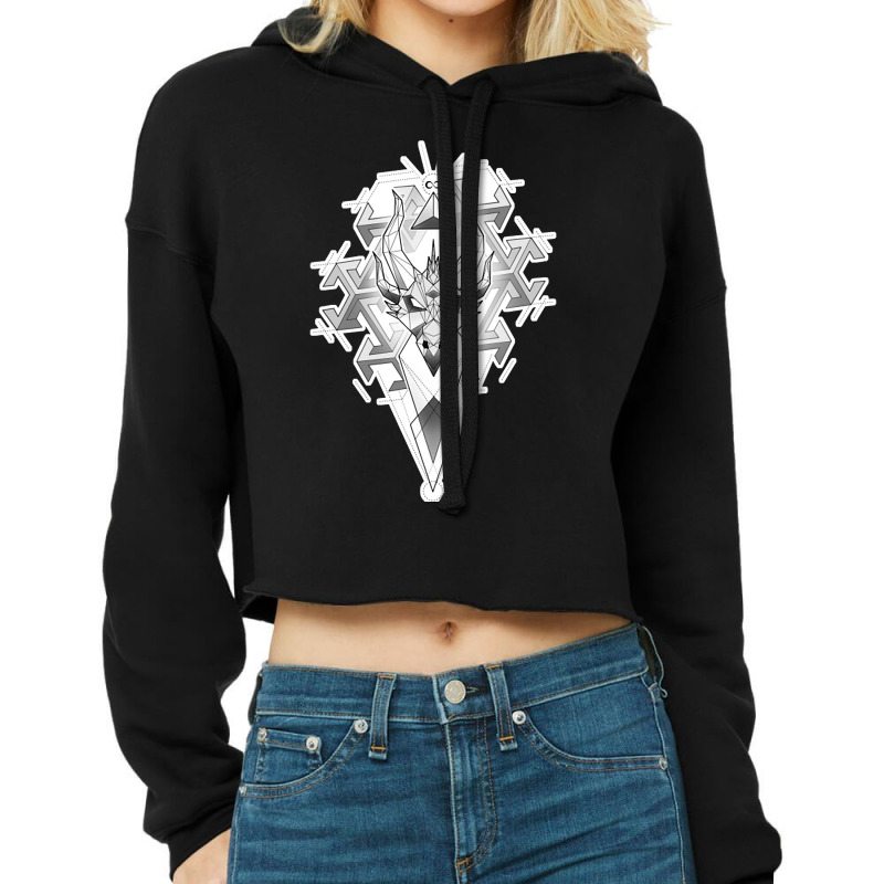 Geometric Dragon Cropped Hoodie by Kenlofu52 | Artistshot