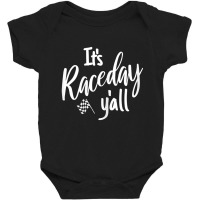 Womens Dirt Track Racing Raceday Y'all Checkered Flag Racing Quote Baby Bodysuit | Artistshot