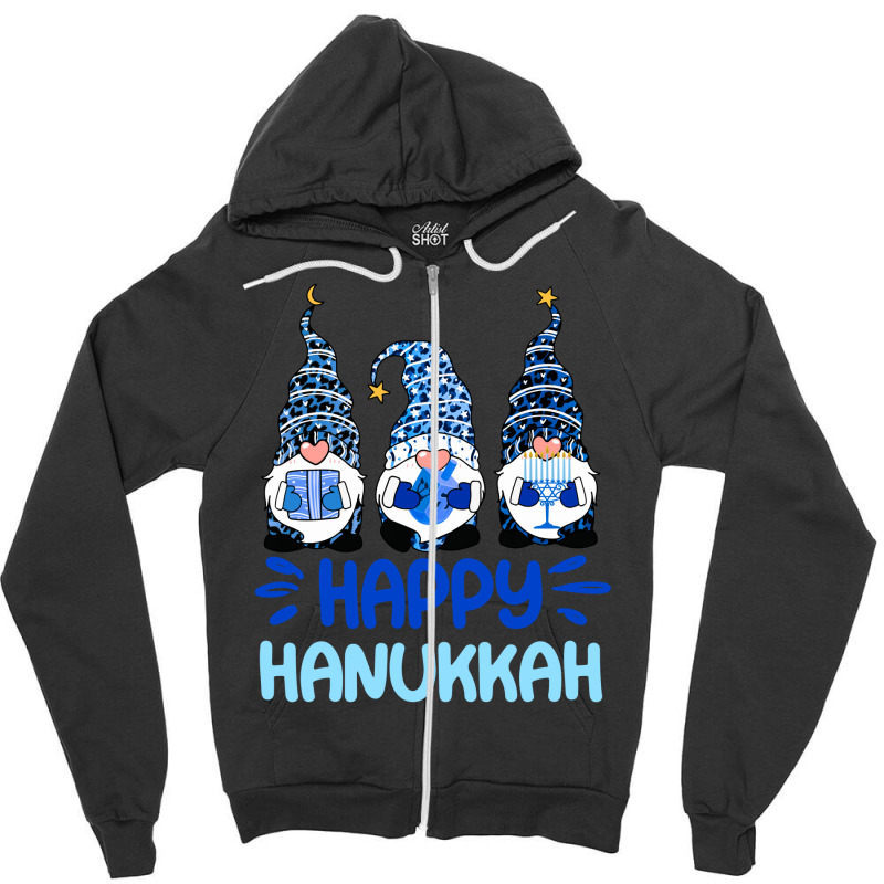 Happy Chrismukkah 2021 With Menorah Gnome Hanukkah Jewish Holiday Paja Zipper Hoodie | Artistshot