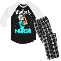 Dialysis Nurse Tee, Rosie The Riveter Nursing Gift Men's 3/4 Sleeve Pajama Set | Artistshot