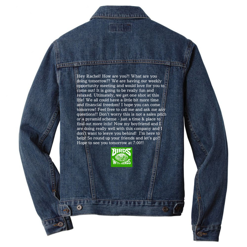 Not A Pyramid Scheme (white Text) Men Denim Jacket | Artistshot