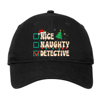 Nice Naughty Detective Christmas List Investigator Groovy Adjustable Cap | Artistshot