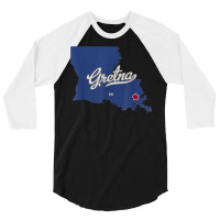 Gretna Louisiana La Map T Shirt 3/4 Sleeve Shirt | Artistshot