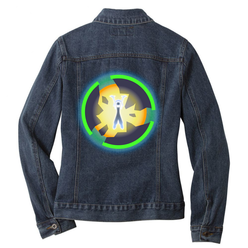 Space God Awakening Ladies Denim Jacket by bummercaught | Artistshot