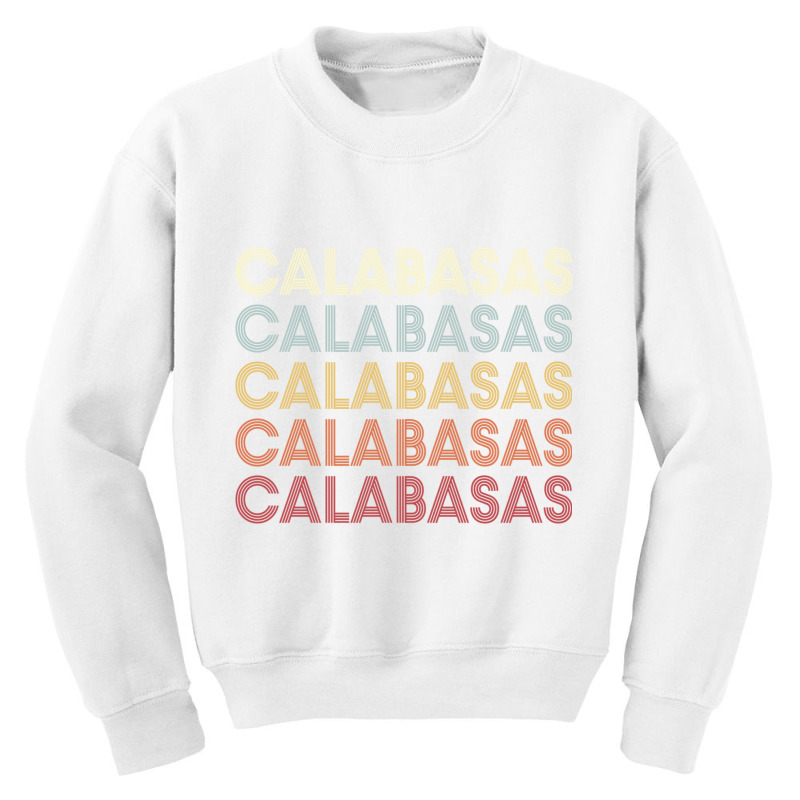 Calabasas California Calabasas Ca Retro Vintage Text Long Sleeve T Shi Youth Sweatshirt by cm-arts | Artistshot