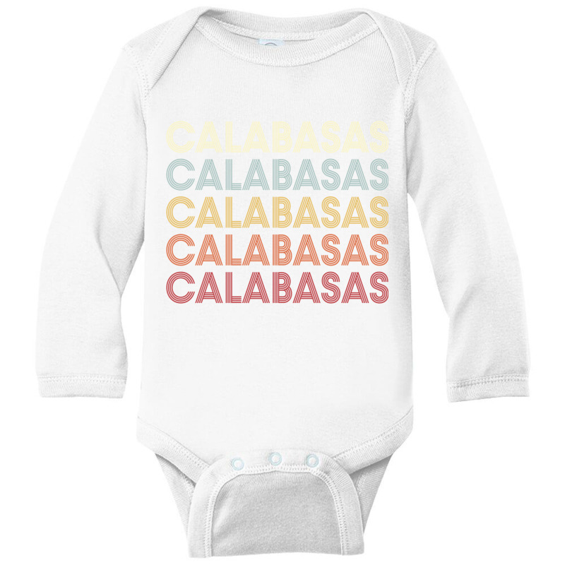 Calabasas California Calabasas Ca Retro Vintage Text Long Sleeve T Shi Long Sleeve Baby Bodysuit by cm-arts | Artistshot