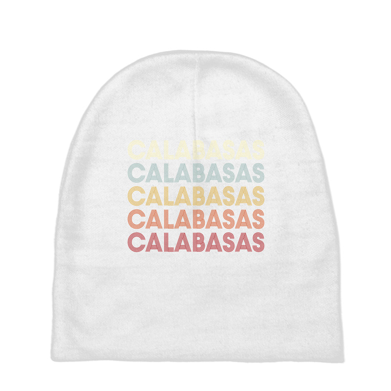 Calabasas California Calabasas Ca Retro Vintage Text Long Sleeve T Shi Baby Beanies by cm-arts | Artistshot