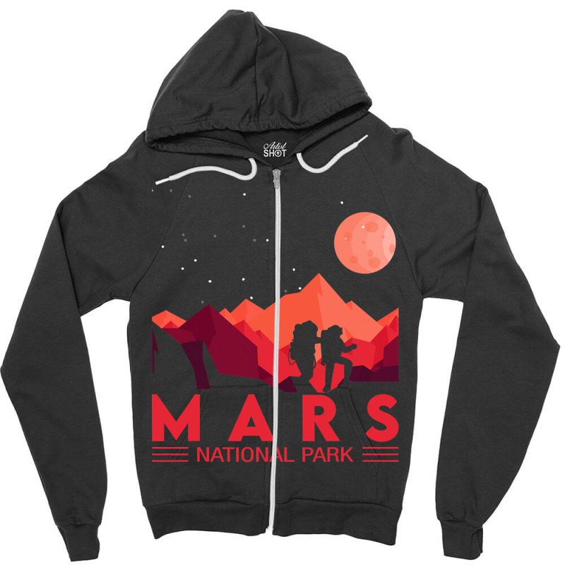 Red Mars Planet  Space National Park  Funny Mars Zipper Hoodie | Artistshot