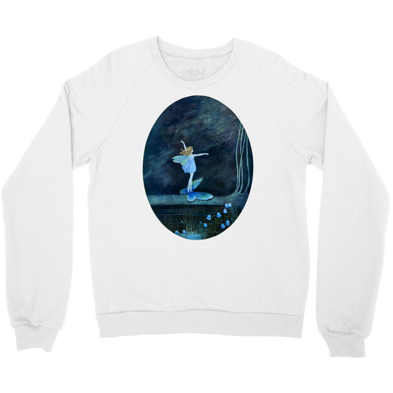 Butterfly Ride Fairyland Of Ida Rentoul Outhwaite Fantasy Long Sleeve Crewneck Sweatshirt by cm-arts | Artistshot