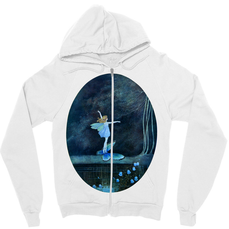 Butterfly Ride Fairyland Of Ida Rentoul Outhwaite Fantasy Long Sleeve Zipper Hoodie by cm-arts | Artistshot