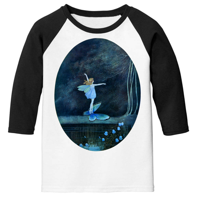 Butterfly Ride Fairyland Of Ida Rentoul Outhwaite Fantasy Long Sleeve Youth 3/4 Sleeve by cm-arts | Artistshot