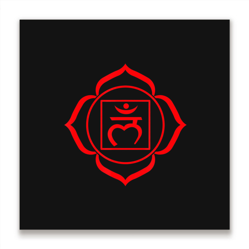 Root Chakra Symbol Red Muladhara Yogi Yoga Metal Print Square | Artistshot