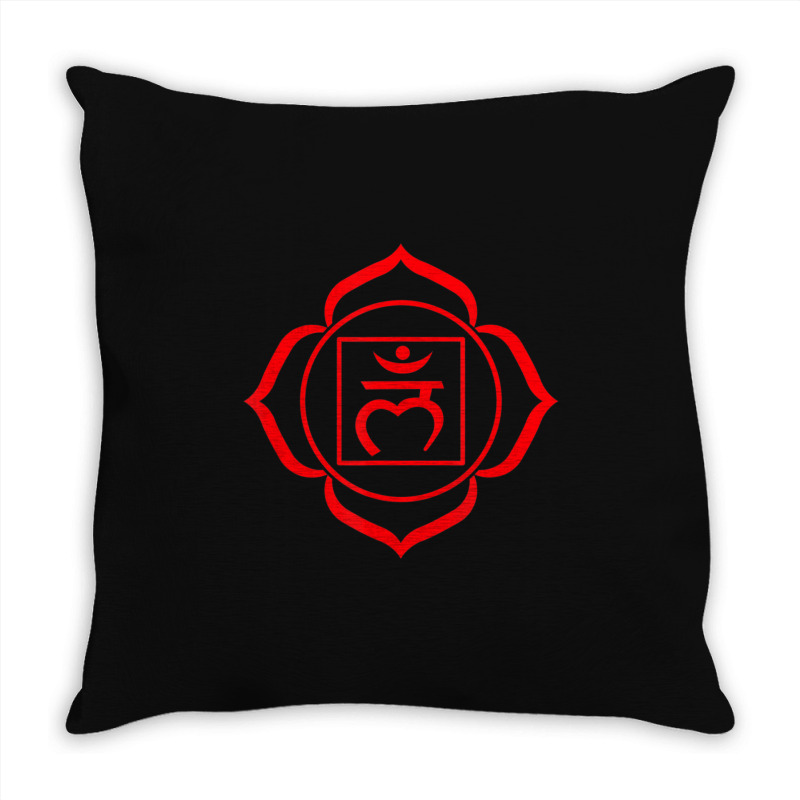 Root Chakra Symbol Red Muladhara Yogi Yoga Throw Pillow | Artistshot