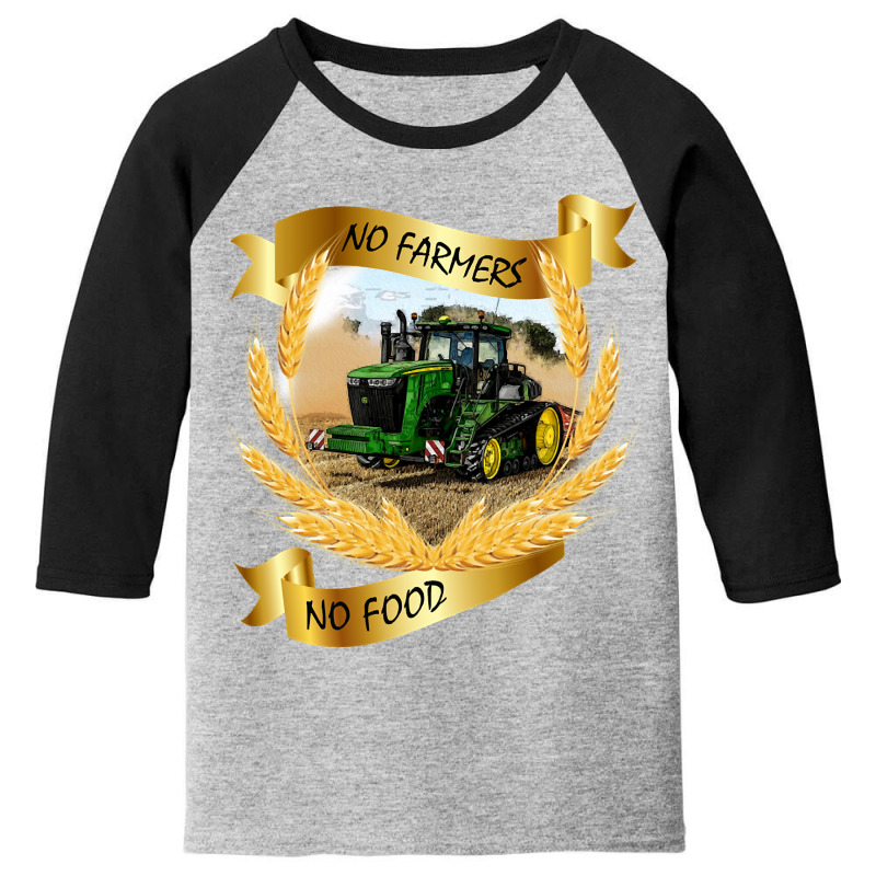 No Farmers No Food With Us Tractor Youth 3/4 Sleeve by degreesgunner | Artistshot