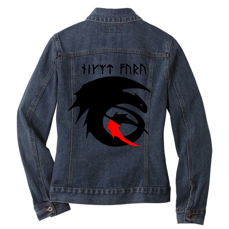 Class Dragon Symbol Ladies Denim Jacket by hadriangobell | Artistshot