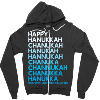 Happy Hanukkah Jewish Holiday Chanukah Menorah Dreidel Zipper Hoodie | Artistshot