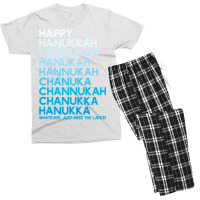 Happy Hanukkah Jewish Holiday Chanukah Menorah Dreidel Men's T-shirt Pajama Set | Artistshot