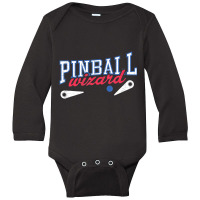 Retro Pinball Wizard Print Arcade Game Lover Long Sleeve Baby Bodysuit | Artistshot