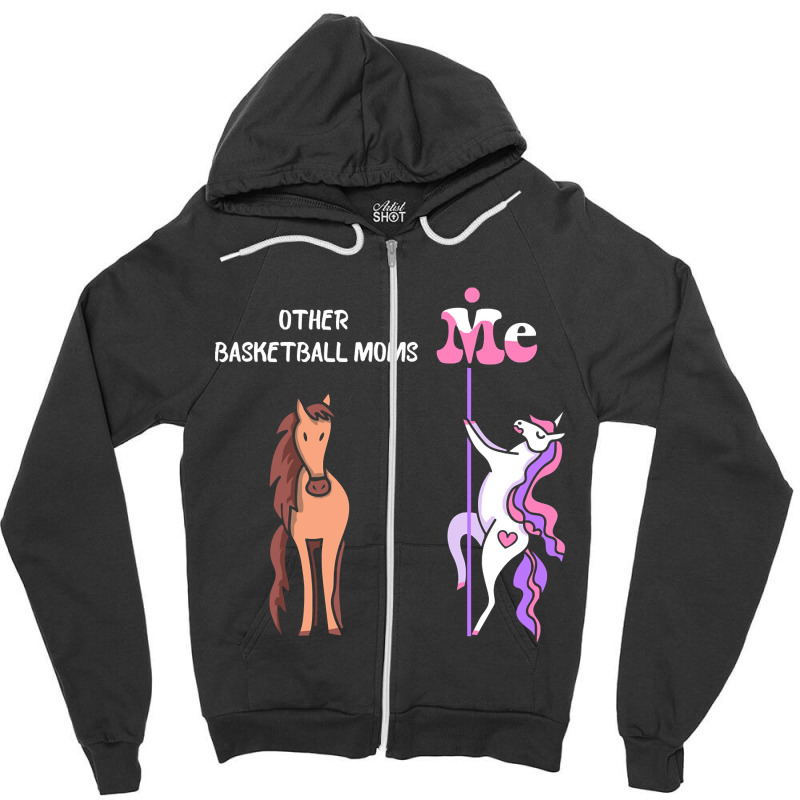 Other Basketball Moms Me Tee Unicorn Basketball Mom Funny Gift Idea Ba Zipper Hoodie | Artistshot