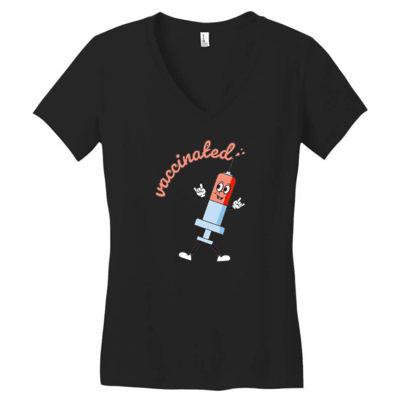 Vaccinated Women's V-Neck T-Shirt by cm-arts | Artistshot