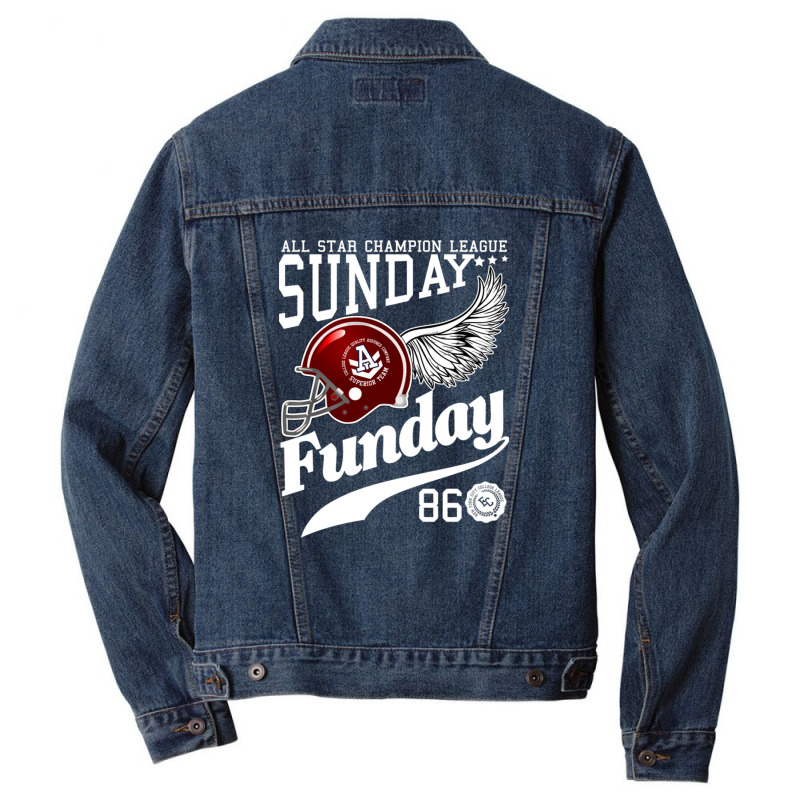 Sunday Funday Men Denim Jacket by erinlottepetrizii | Artistshot