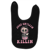 Just Chillin Killin Death Skeleton Halloween Groovy Ghost Baby Bibs | Artistshot