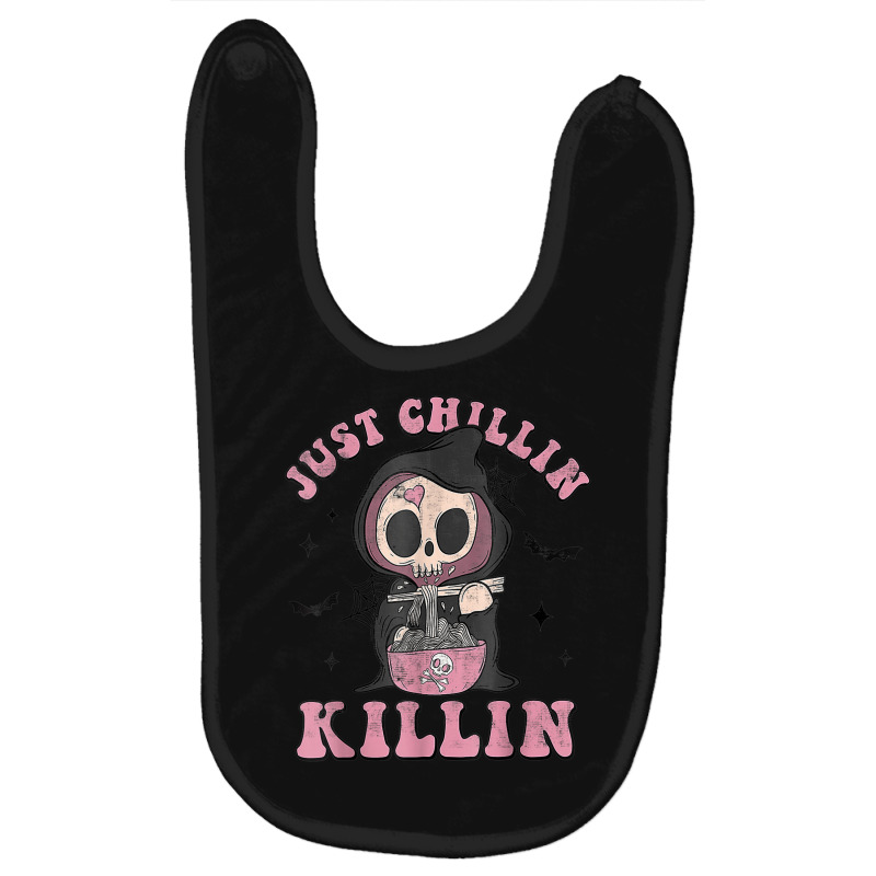 Just Chillin Killin Death Skeleton Halloween Groovy Ghost Baby Bibs by Outpost | Artistshot