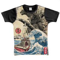 Orca In Japan Woodblack (back) Graphic Youth T-shirt | Artistshot