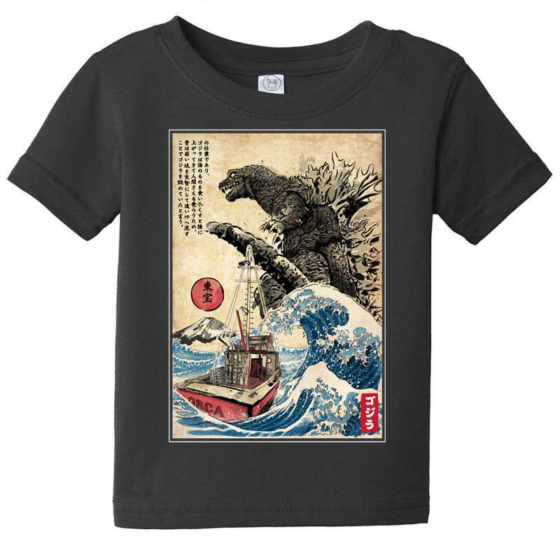 Orca In Japan Woodblack (back) Baby Tee | Artistshot