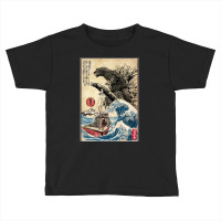 Orca In Japan Woodblack (back) Toddler T-shirt | Artistshot