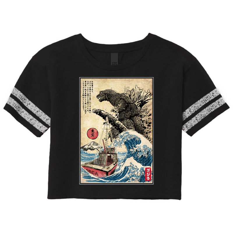 Orca In Japan Woodblack (back) Scorecard Crop Tee by kentuckykonpha9 | Artistshot