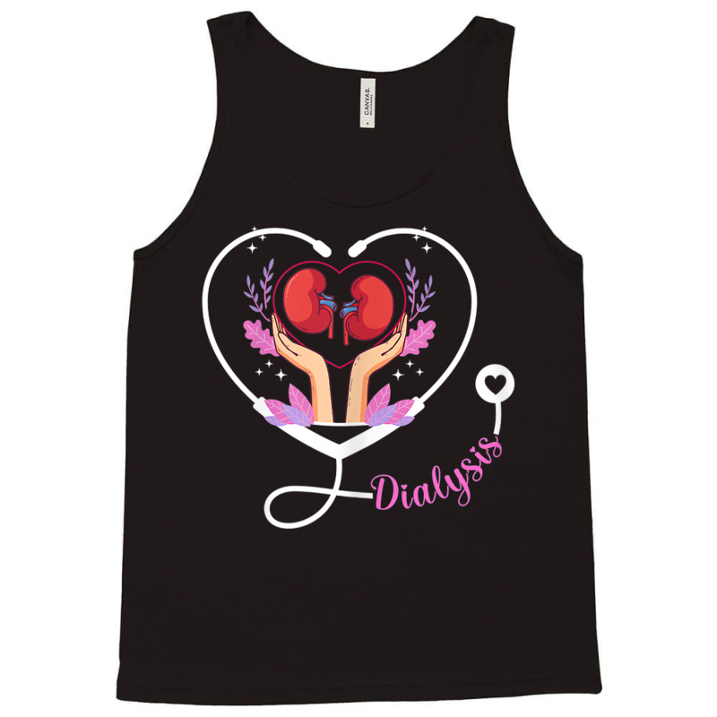 Womens Dialysis Technician Nurse   Heartbeat Kidney Dialysis Nurse T S Tank Top by cm-arts | Artistshot